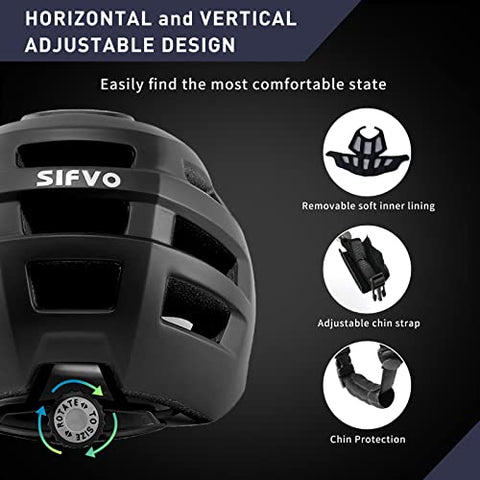 Bike Helmet Men and Women, SIFVO Cycle Helmet mtb Helmet Bicycle Helmet with Visor, Allround Cycling Helmets Road Bike Helmet Adult Bike Helmet Lightweight & Breathable 【M/L】