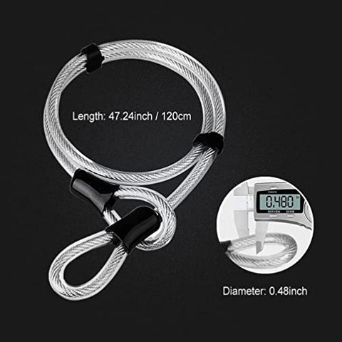 Bike U Lock, Heavy Duty High Security D Shackle Bike Lock with 4FT/1.2M Steel Flex Cable and Sturdy Mounting Bracket for Bikes, Bicycle,Motorbikes, Motorcycles,Gates（Small Size）