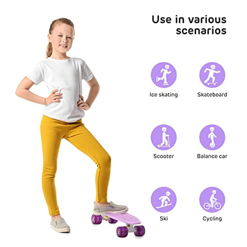ValueTalks Kids Helmet and Pads Set Age 5-15 Years Kids Skateboard Helmet Knee Pads Elbow Pads Wrist Pads for Roller Scooter Cycling Skating (Purple)
