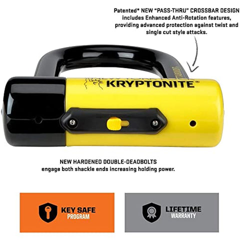 Kryptonite New York FAHGETTABOUDIT Lock - Yellow, Mini, 23 x 15.2 x 3 cm