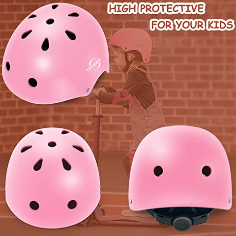 Kids Boys and Girls Protective Gear Set, Outdoor Sports Safety Equipment 7Pcs Child Helmet Knee &Elbow Pads Wrist Guards for Roller Scooter Skateboard Bicycle（3-8Years Old）