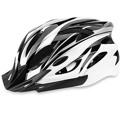 DesignSter Lightweight Helmet Road Bike Cycle Helmet Mens Women for Bike Riding Safety Adult(Fits Head Sizes 56-60cm) (Black and White)