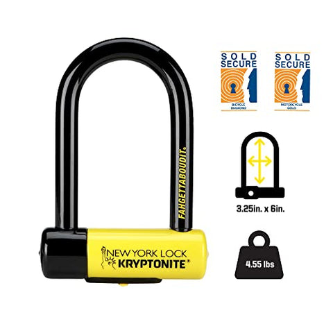 Kryptonite New York FAHGETTABOUDIT Lock - Yellow, Mini, 23 x 15.2 x 3 cm