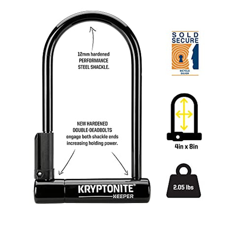 Kryptonite Keeper 12 STD w/bracket Lock - Black, Standard