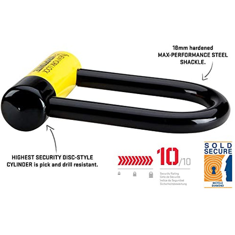 Kryptonite New York FAHGETTABOUDIT Lock - Yellow, Mini, 23 x 15.2 x 3 cm