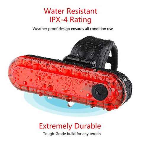 Volcano Eye Rear Bike Lights 2 Pack, Ultra Bright USB Rechargeable Bike Tail Lights, Red High Intensity Led Accessories Fits On Any Bike or Helmet. Easy to Install for Cycling Safety Flashlight