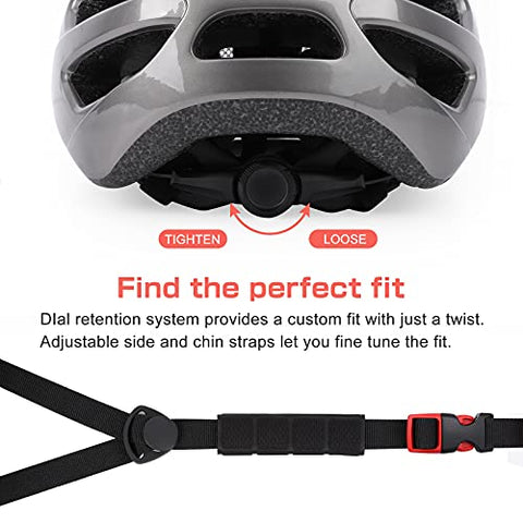 KUYOU Bike Helmet, Adjustable Cycling Helmet, 20 Vents Bicycle Helmet for Adults,Breathable Lightweight Cycle Helmet with Detachable Visor for Youth Mens Womens Fit Head Size 58-60cm(22.8"-23.6”)