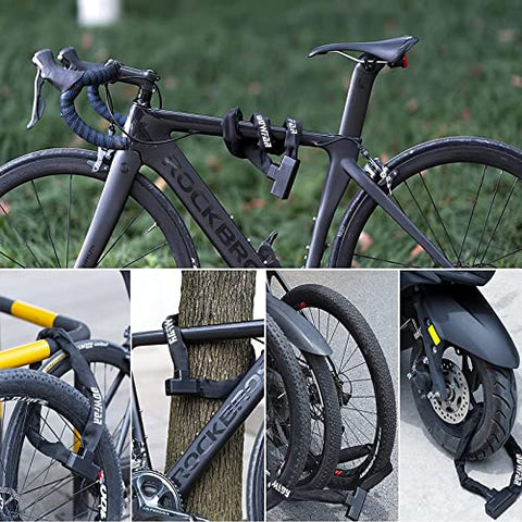 Bowfar Bike Lock, 100cm Anti-Theft Bicycle Lock with 3 Keys, Bike Locks Security Level 7, Heavy Duty Chain Lock for Bike, Bicycle, Motorcycle, Scooter, Door, Gate, Fence