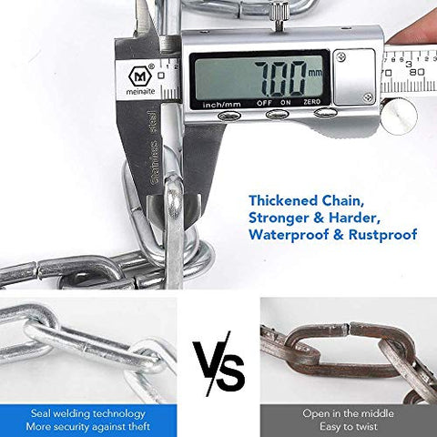 Bike Lock Chain Bicycle Lock - Cycle Lock Bike Accessories Bike Locks High Security 5 Digit Codes Combination Heavy Duty 1000mm for Motor Scooter