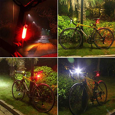 Volcano Eye Rear Bike Lights 2 Pack, Ultra Bright USB Rechargeable Bike Tail Lights, Red High Intensity Led Accessories Fits On Any Bike or Helmet. Easy to Install for Cycling Safety Flashlight