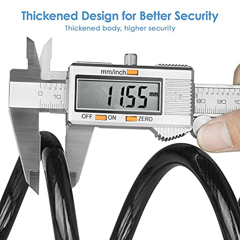 Bike Lock Bicycle Lock 1200mm/12mm Cycling Cable Locks with 5-Digits Codes Combination Lock for Bike Cycle Moto Door Gate Fence