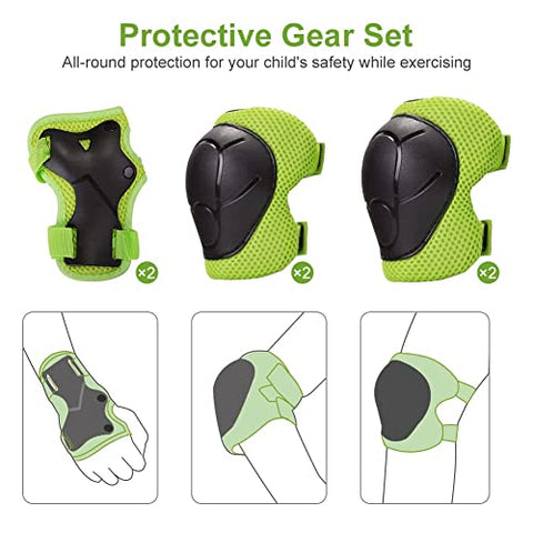 Kids Helmet Boys Girls Lightweight Bike Helmet and Pad sets, Multi-Sport Safety Toys 2 3 4 5 Years Old Children Cartoon Adjustable Helmet Elbow Knee Pads Protection Gear for Skateboard Scooter Skating