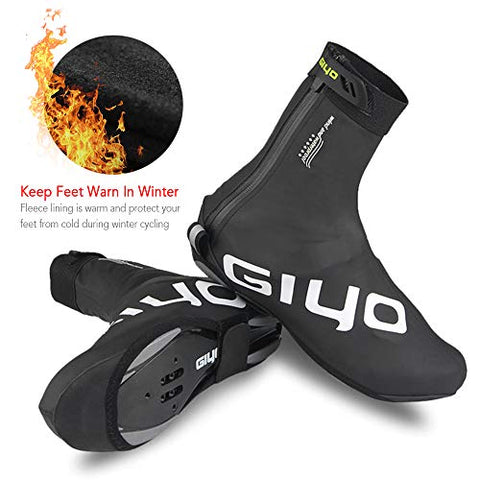 Lixada Winter Cycling Lock Shoes Cover MTB Road Bike Overshoes Waterproof Windproof Warm Fleece Cycling Shoes Covers Bike Shoes Protector