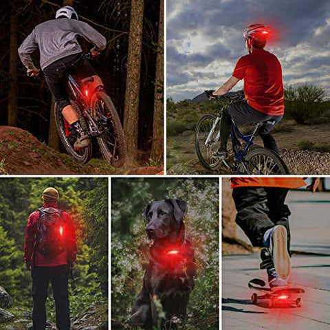 Defurhome LED Rear Bike Tail Light 2 Pack, Ultra Bright USB Rechargeable Bicycle Taillights, Waterproof Bike Back Light for Cycling Helmet Safety Warning Strobe, 4 Light Mode Options