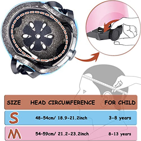 Kids Boys and Girls Protective Gear Set, Outdoor Sports Safety Equipment 7Pcs Child Helmet Knee &Elbow Pads Wrist Guards for Roller Scooter Skateboard Bicycle（3-8Years Old）