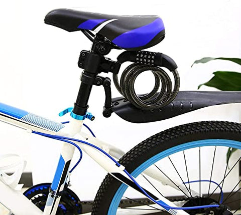 Bike Lock Bicycle Lock 1200mm/12mm Cycling Cable Locks with 5-Digits Codes Combination Lock for Bike Cycle Moto Door Gate Fence