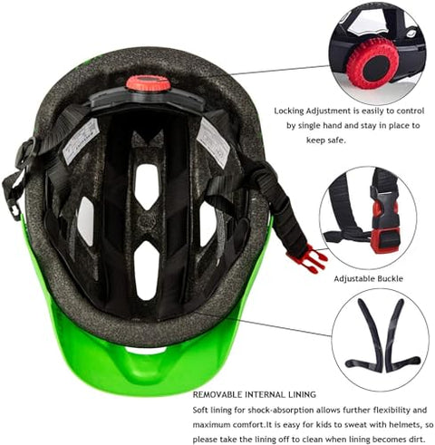 Kids Helmet, Exclusky Kids Bike Helmet Child Boys Girls Bike Helmet Age 5-13 Adjustable Bicycle Scooter Skating Cycle Helmet 50-57cm