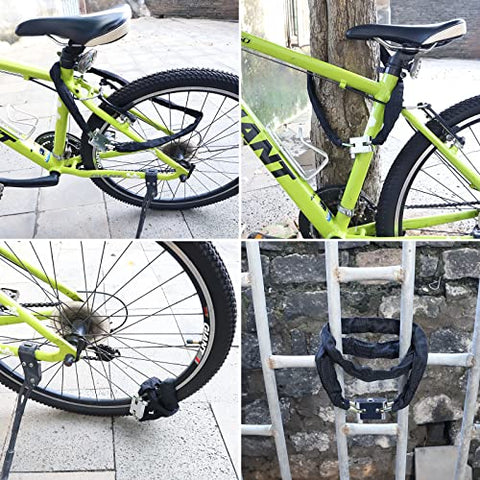 Bike Lock Heavy Duty, [3 Keys] Diyife 1m Anti-Theft High Security Chain Lock, Weatherproof Bicycle Lock Padlock for Bike Bicycle, Motorcycle, Scooter, Door, Gate, Fence