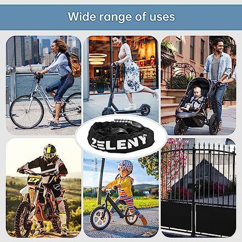 ZELENY Bike Lock/Bicycle Lock,5-Digit Combination Bike Lock and 0.27inch Bike Locks High Security,high Strength Alloy Bike Chain Lock,3ft Chain Lock for Bicycle Locks Motorbike Locks Scooter Locks