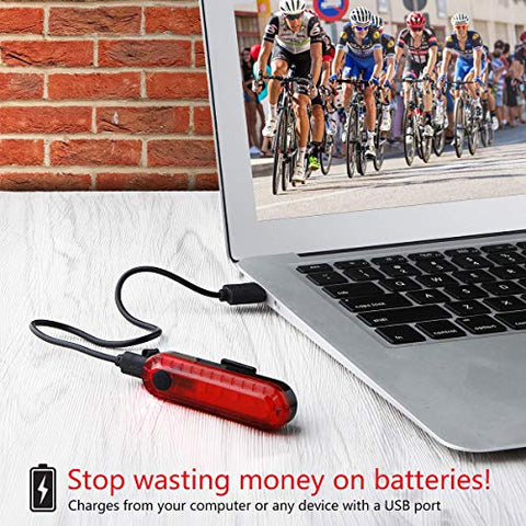 Volcano Eye Rear Bike Lights 2 Pack, Ultra Bright USB Rechargeable Bike Tail Lights, Red High Intensity Led Accessories Fits On Any Bike or Helmet. Easy to Install for Cycling Safety Flashlight