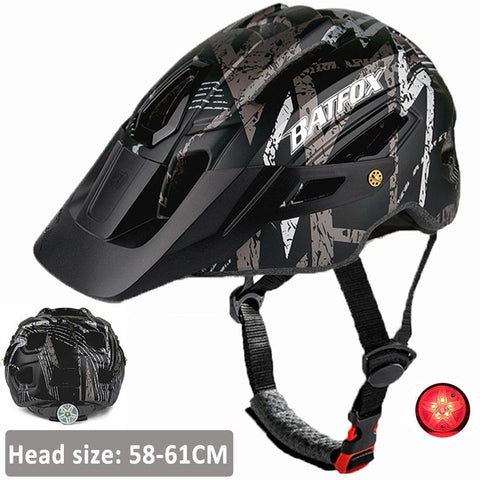 BATFOX cycling helmet for men mountain bike helmet with light