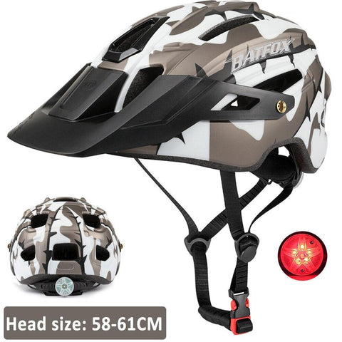 BATFOX cycling helmet for men mountain bike helmet with light