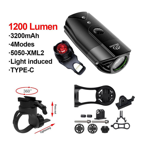 Bike Light Hoisting Rainproof USB MTB Front Lamp Headlight Ultra Flashlight Bicycle Lighting Flashlight Led Bike Accessories