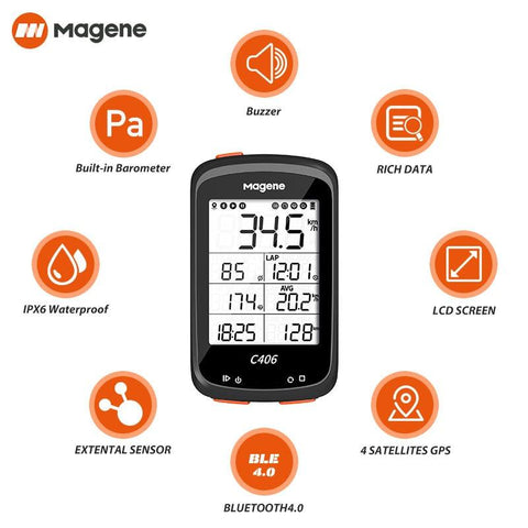 Magene C406 Bike GPS Computer C406 Pro  MTB Road Cycle Smart Wireless Waterproof Speedometer Bicycle Odometer Stra