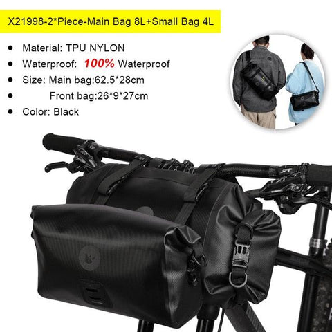 Rhinowalk Bike Handlebar Bag Waterproof Big Capacity 4L-12L  Frame Front Tube Cycling Bag Trunk Pannier Bike Accessories
