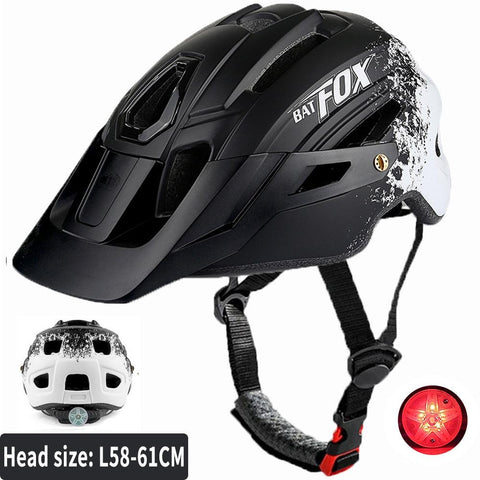 BATFOX cycling helmet for men mountain bike helmet with light
