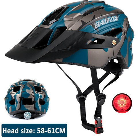 BATFOX cycling helmet for men mountain bike helmet with light