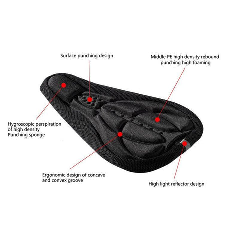AOSTIRMOTOR Mountain Bike Saddle Seat Cover Thick Breathable Seat Soft Comfortable Foam Bicycle Seat Cushion Cycling Accessories