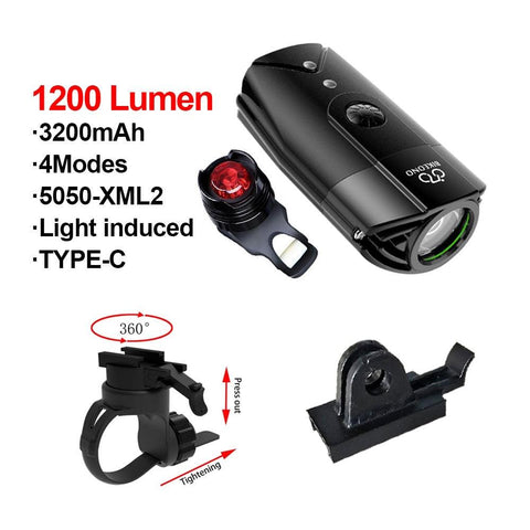 Bike Light Hoisting Rainproof USB MTB Front Lamp Headlight Ultra Flashlight Bicycle Lighting Flashlight Led Bike Accessories