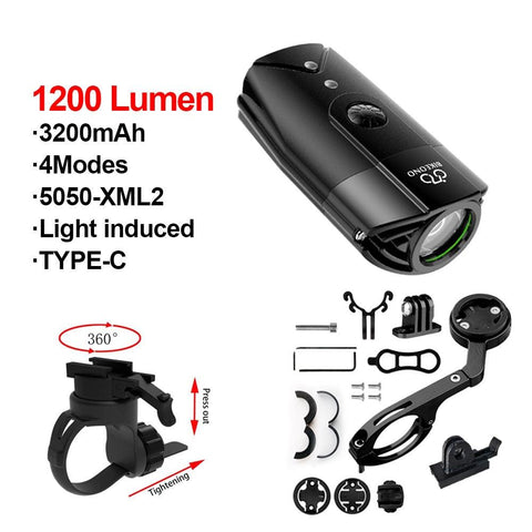 Bike Light Hoisting Rainproof USB MTB Front Lamp Headlight Ultra Flashlight Bicycle Lighting Flashlight Led Bike Accessories