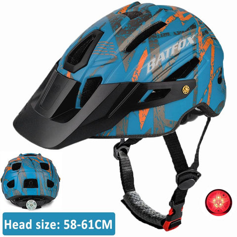 BATFOX cycling helmet for men mountain bike helmet with light