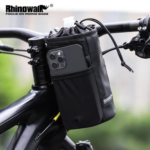 Rhinowalk Bike Bag Handlebar Stem Bag Cycling Water Bottle Carrier Pouch Riding Insulated Kettle Bag Touring Commuting MTB Pack