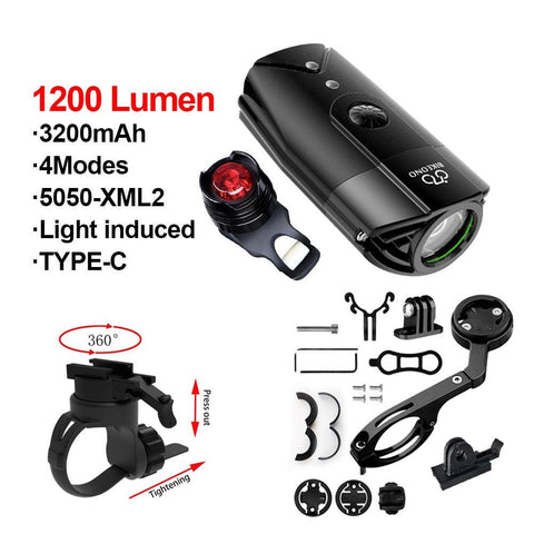 Bike Light Hoisting Rainproof USB MTB Front Lamp Headlight Ultra Flashlight Bicycle Lighting Flashlight Led Bike Accessories