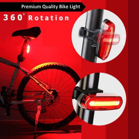 1/2Pcs Bike Taillight  Waterproof COB LED MTB Front Rear Light USB Rechargeable Night Cycling Bicycle Safety Warning Light