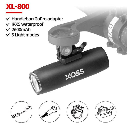 XOSS XL400/XL800 Bike Headlight 400/800 Lumen USB Rechargeable Road MTB Front Lamp Bicycle Light Aluminum Ultralight Flashlight