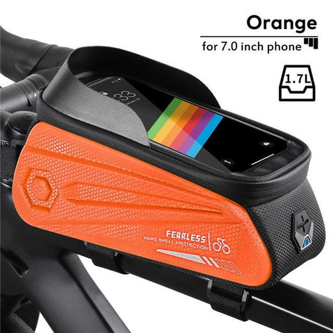 WEST BIKING Hard Shell TPU Bicycle Bag Touchscreen 6-7.4" Phone Stand Waterproof Front Beam Bag MTB Road Bike Cycling Equipment