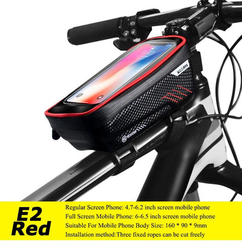 WILD MAN Bicycle Bag 5.5-6.6 Inch Phone Bag Waterproof Front Frame Bag Sensitive Touch Screen MTB Bag Road Bike Accessories