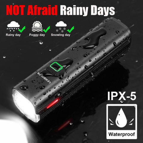NEWBOLER 1000 Lumen Flashlight For Bicycle USB Bike Front Rear Light Set Rainproof MTB Headlight 4800mAh Cycling Lamp Accessory