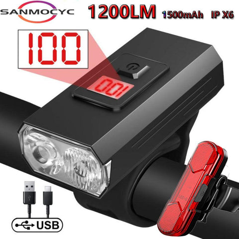 NEW Bicycle Light T6 LED 1200 Lumen USB Rechargeable Lantern Lamp MTB Road Bike Front Light Cycling Flashlight Bike Accessories
