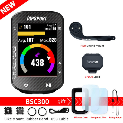 IGPSPORT BSC300 Bicycle GPS Computer Cycling Wireless Speedometer Bike GPS Streamline Version Odometer Portuguese