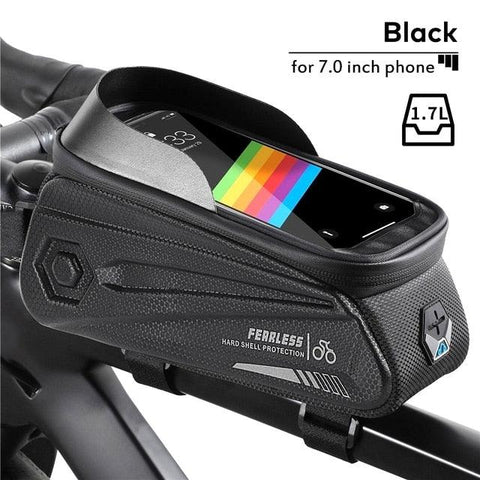 WEST BIKING Hard Shell TPU Bicycle Bag Touchscreen 6-7.4" Phone Stand Waterproof Front Beam Bag MTB Road Bike Cycling Equipment