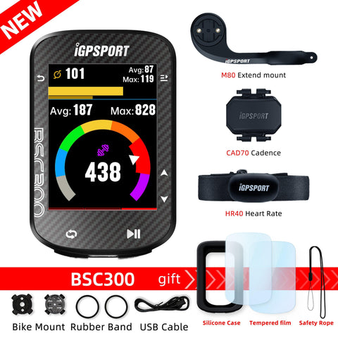 IGPSPORT BSC300 Bicycle GPS Computer Cycling Wireless Speedometer Bike GPS Streamline Version Odometer Portuguese