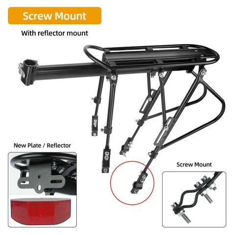 Deemount Heavy Duty Bicycle Luggage Carrier Rear Cargo Rack Stand 24-29'' Bike Trunk 100 KGS Load Fit 4.0 ‘’ Fat Bike Tire