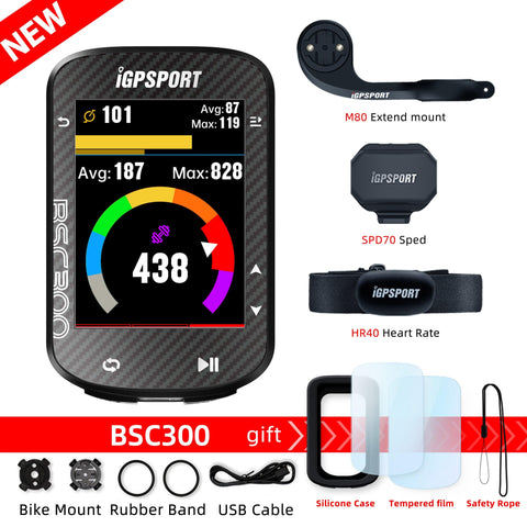 IGPSPORT BSC300 Bicycle GPS Computer Cycling Wireless Speedometer Bike GPS Streamline Version Odometer Portuguese