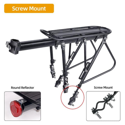 Deemount Heavy Duty Bicycle Luggage Carrier Rear Cargo Rack Stand 24-29'' Bike Trunk 100 KGS Load Fit 4.0 ‘’ Fat Bike Tire