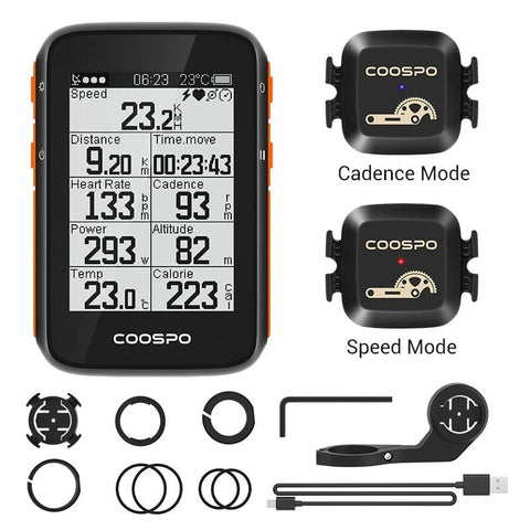 COOSPO BC200 Wireless Bicycle Computer GPS Bike Speedometer Cycling Odometer 2.6in Bluetooth5.0 ANT+ APP Sync Slope Altitude